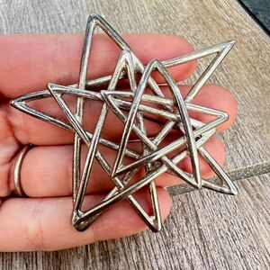 Star Brooch Artistic Silver Tone Star Pin